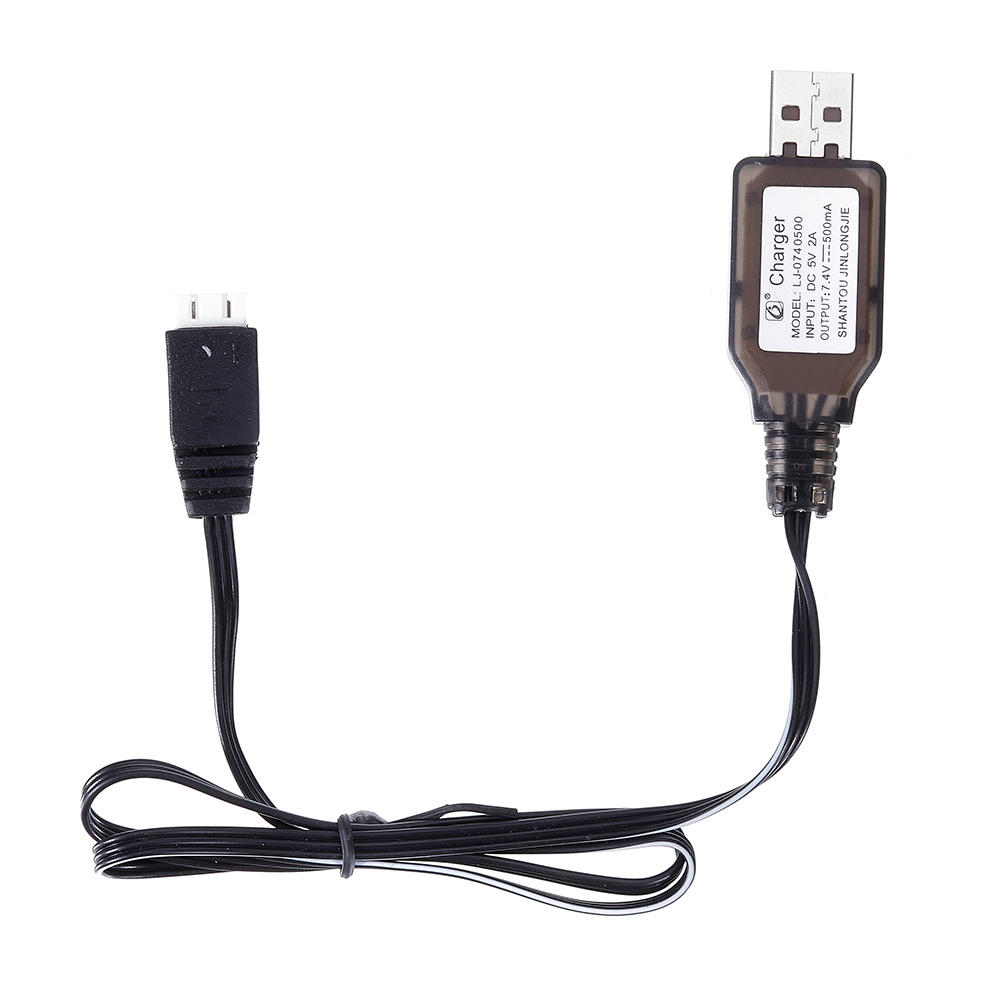 HS USB Charging Cable 7.4V 2S Li-ion Battery Charger for 18301 18302 18311 18312 1/18 RC Car Parts