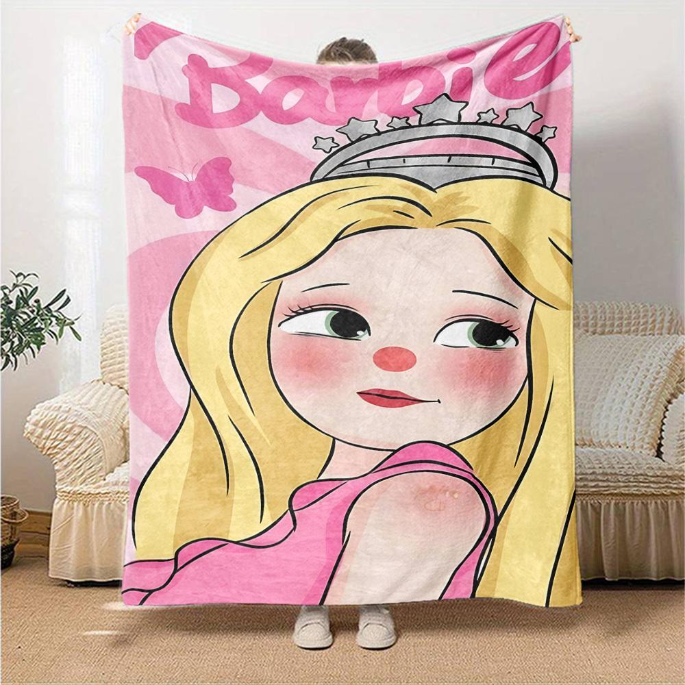1pc Princess Crown Flannel Blanket Soft Warm Throw for Home, Office, Travel, All Season Cozy Bedding Gift, Office