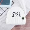 Girl All-match Stripe Winter Embroidered Bear Wool Hat Knitted Hat Women Beanies Korean Style Caps