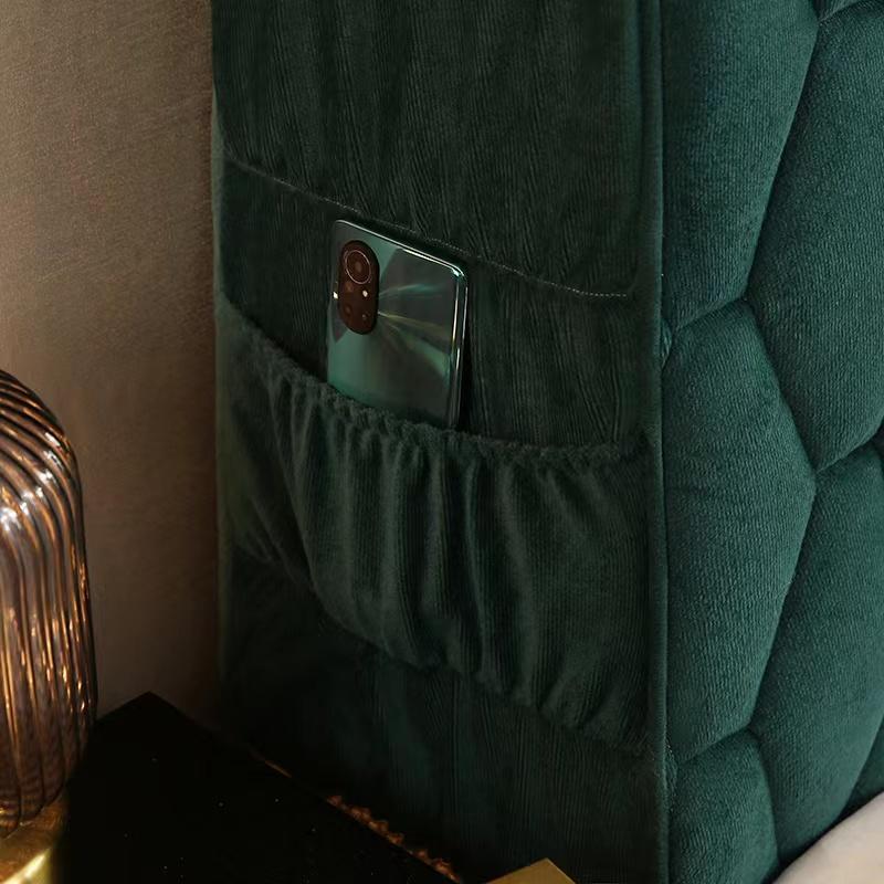 Luxury Thicken Velvet Quilted Headboard Cover Solid Color High Grade All -Inclusive Bedside Cover Soft Plush Bed Head Cover