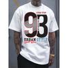 European Size Men's Pure - Polyester White T - Shirt: SportStyle 98: Men's Athletic Graphic Tee