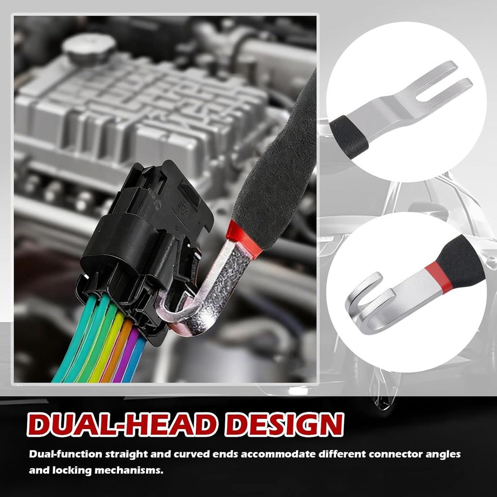 Automotive Electrical Terminal Connector Separator Removal Tool,2-In-1 Straight & Bent Head Electrical Disconnect Pliers With Non-Slip Grip,Durable