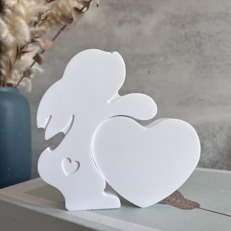 Easter Themed Ornament Mould Flexible Silicone Mold for Rabbit Figurine Decoration Gypsum Mold Jewelry Making Supplies