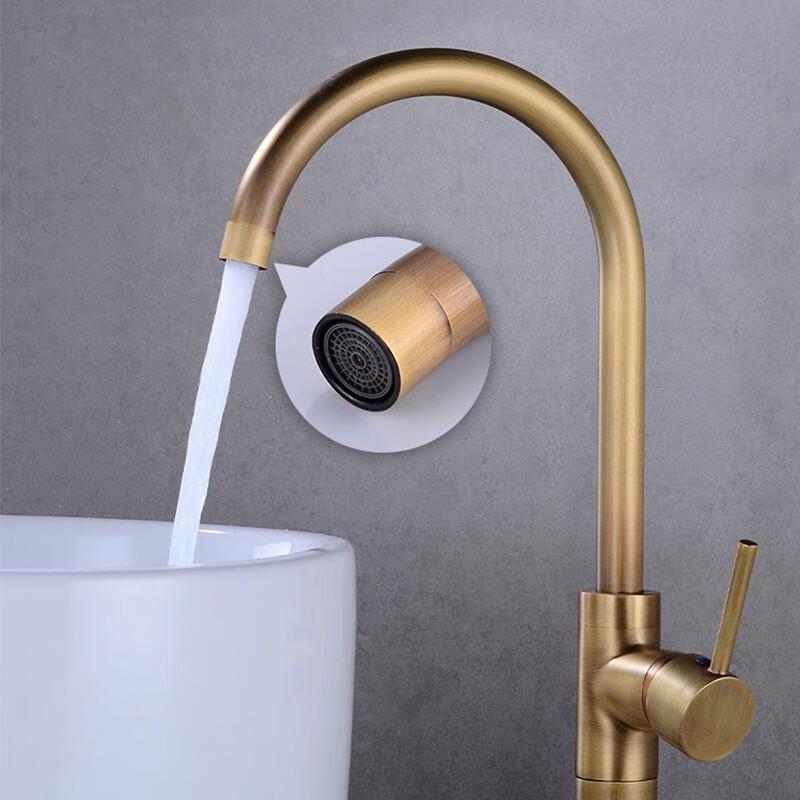 Baerlan LY209 Antique Brass Floor-Mounted Bathtub Faucet