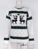 Autumn and winter knitted sweater christmas elk jacquard pullover crew neck top sweater women