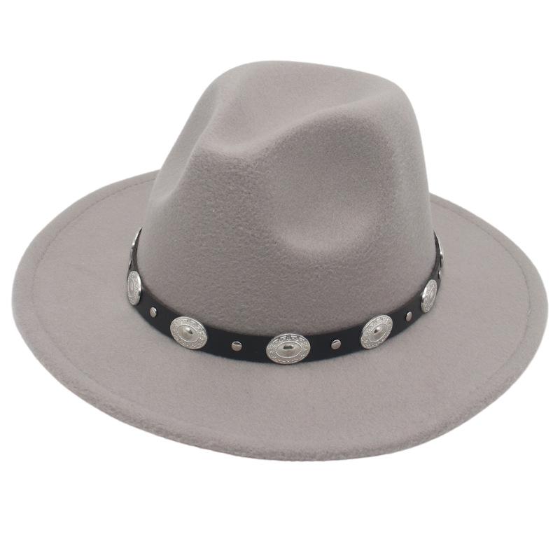 Kapelusz jazzowy Metalowy dysk Małe akcesoria do paska Męski i damski kapelusz fedora Kapelusz filcowy