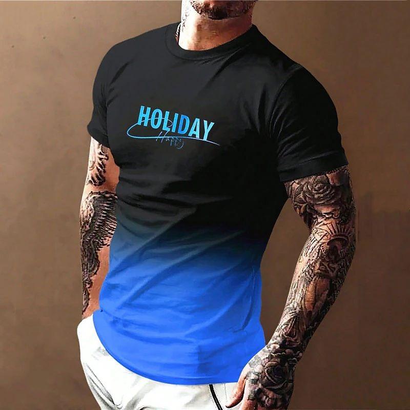 Summer Men's T-shirt Fashion O-neck Short sleeved T-shirt