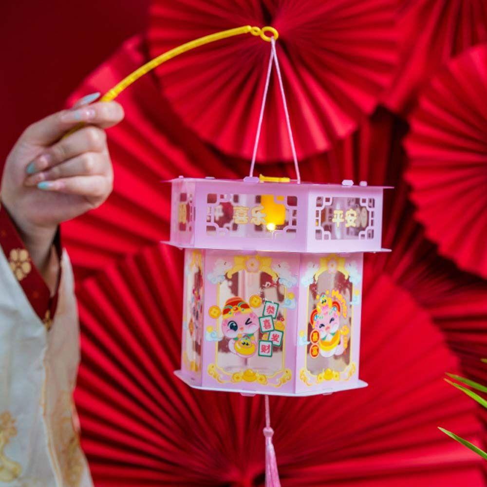 

Traditional 2025 Snake Year Portable Lantern Cute Children Handheld Lantern Spring Festival