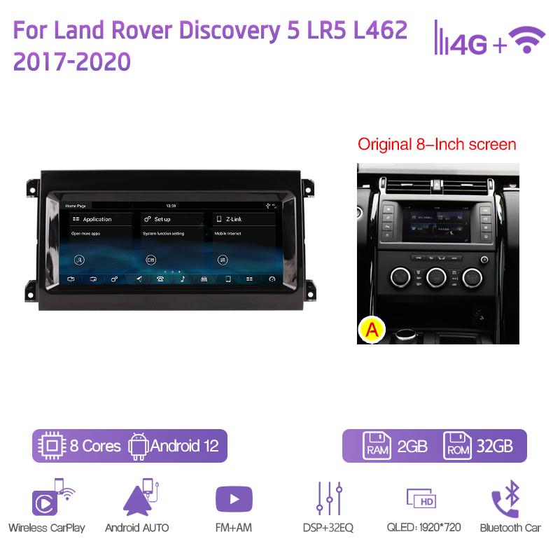 

10.25 Car Multimedia Player For Land Rover Discovery 5 LR5 L462 2017-2020 GPS Navigation Radio CarPlay Android12 4G 360Camera