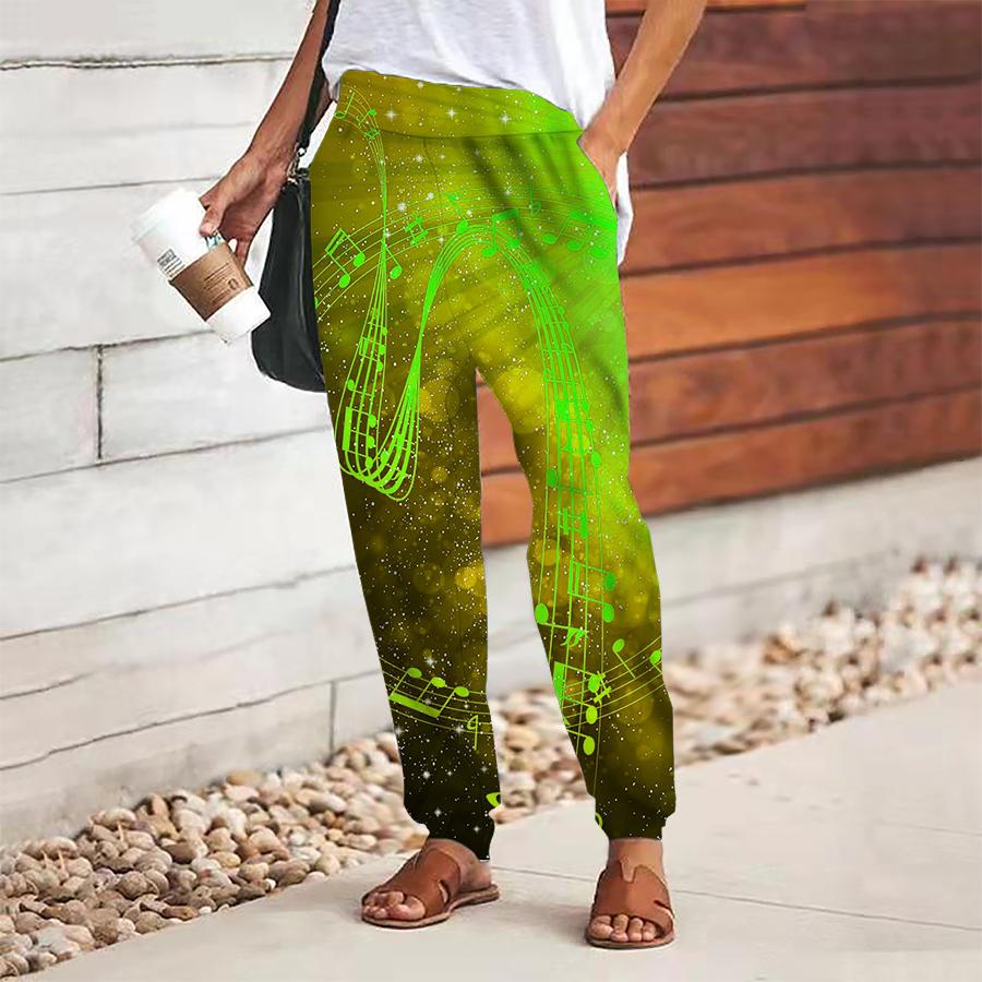 

Женские брюки с абстрактным принтом, на шнуровке, с эластичной талией, свободные брюки, повседневные длинные брюки, брюки с карманами 8XL жёлтый