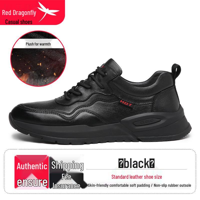 Red Dragonfly Men s Casual Waterproof Leather Sports Shoes for Autumn and Spring 43