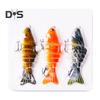 3/5 Stück 10 cm/15,5 g Mehrgelenk-Angelköder mit Haken, realistischer 7-teiliger Swimbait aus Kunststoff, künstlicher Köder, Süßwasser-/Salzwasser-Angelzubehör