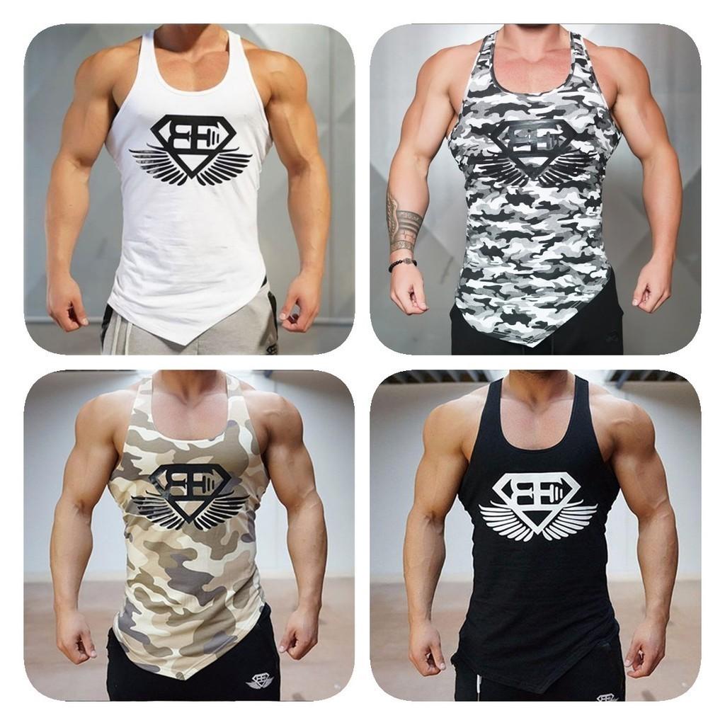 Stylish Polyester Fiber Men's Vest Moisture-wicking Slim Fit Gym Tank Top For All Seasons
