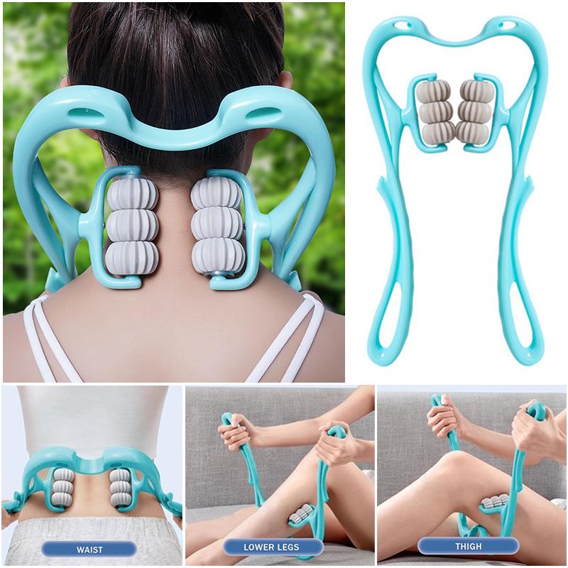 Neck Massager Roller Handheld Massager With Upgrade 6 Balls Massage Point Shoulder Massager Neck Pain Relief Massager For Dee