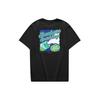 Skechers Colorful Casual Series Letter Print Round Neck Quick-Dry American Vintage Short Sleeve T-Shirt Unisex Tops Carbon-Black L223U044-0018