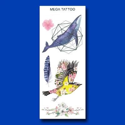 MEGA TATTOO Tetovací nálepka MTS 13 - Květinový oblak