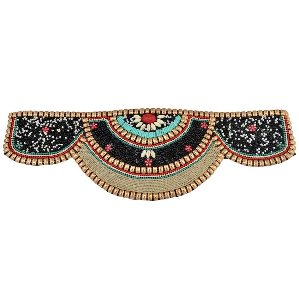 Adjustable Bohemian Women Belt Shining Ethnic Beaded Waistband  Body Jewelry for Holiday