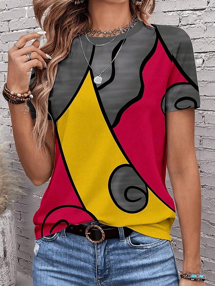 Fashion Stripe Pattern T-Shirts 3D Print Summer Women's Short Sleeve Round Neck T Shirt Tees Harajuku Y2K Tops Female Clothing