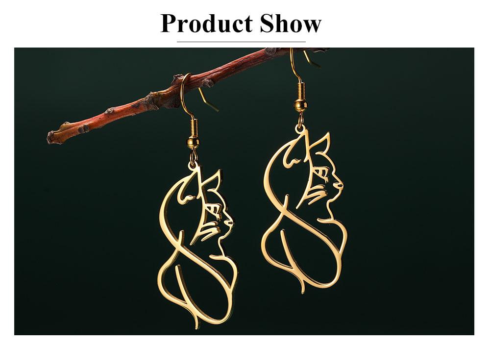 Cazador Gold Color Cat Kitten Drop Earrings for Women Stainless Steel Jewelry Cute Animal Earrings Valentine Gift Wholesale 2026
