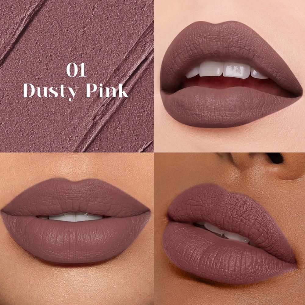 Matter Wasserdichter Farb-Lipgloss Langanhaltender Flüssiger Lippenstift Samt Nude Sexy Lipglaze Make-up Tönung Matte Textur Schönheitskosmetik