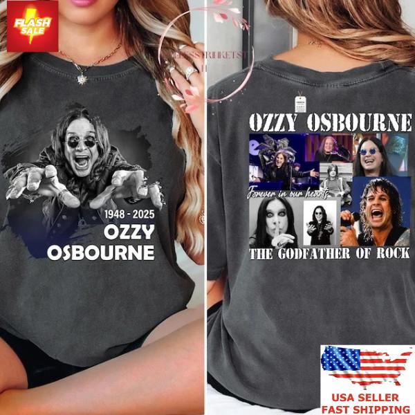 

New Apparel Ozzy Osbourne Memorial 19482025 Tribute T-Shirt The Godfather of R Unisex T-Shirt M