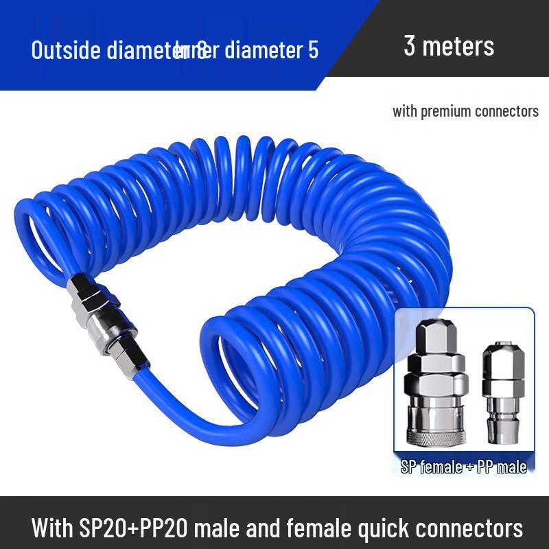 High-Pressure Retractable Air Hose with Quick Couplings