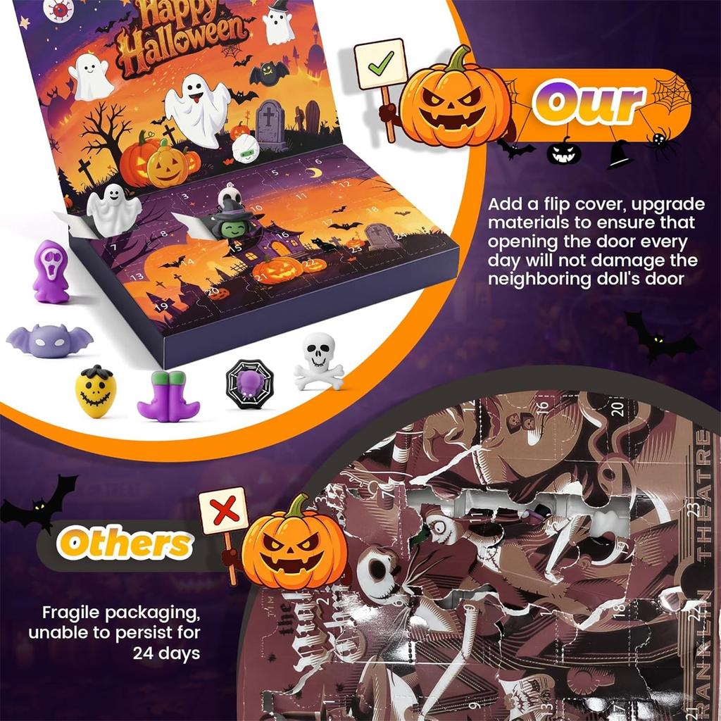 Halloween -Day Countdown with 3D Design - Assorted Surprise Toys for Kids