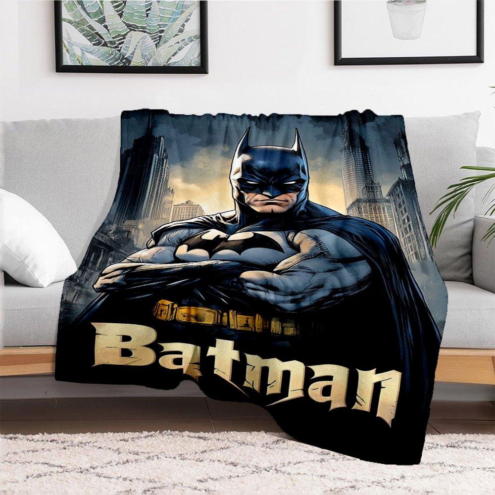 Batman Poster Wall Art DecorBlanket Flannel Throw Blanket for Sofa, Bed, Travel, Camping, Office