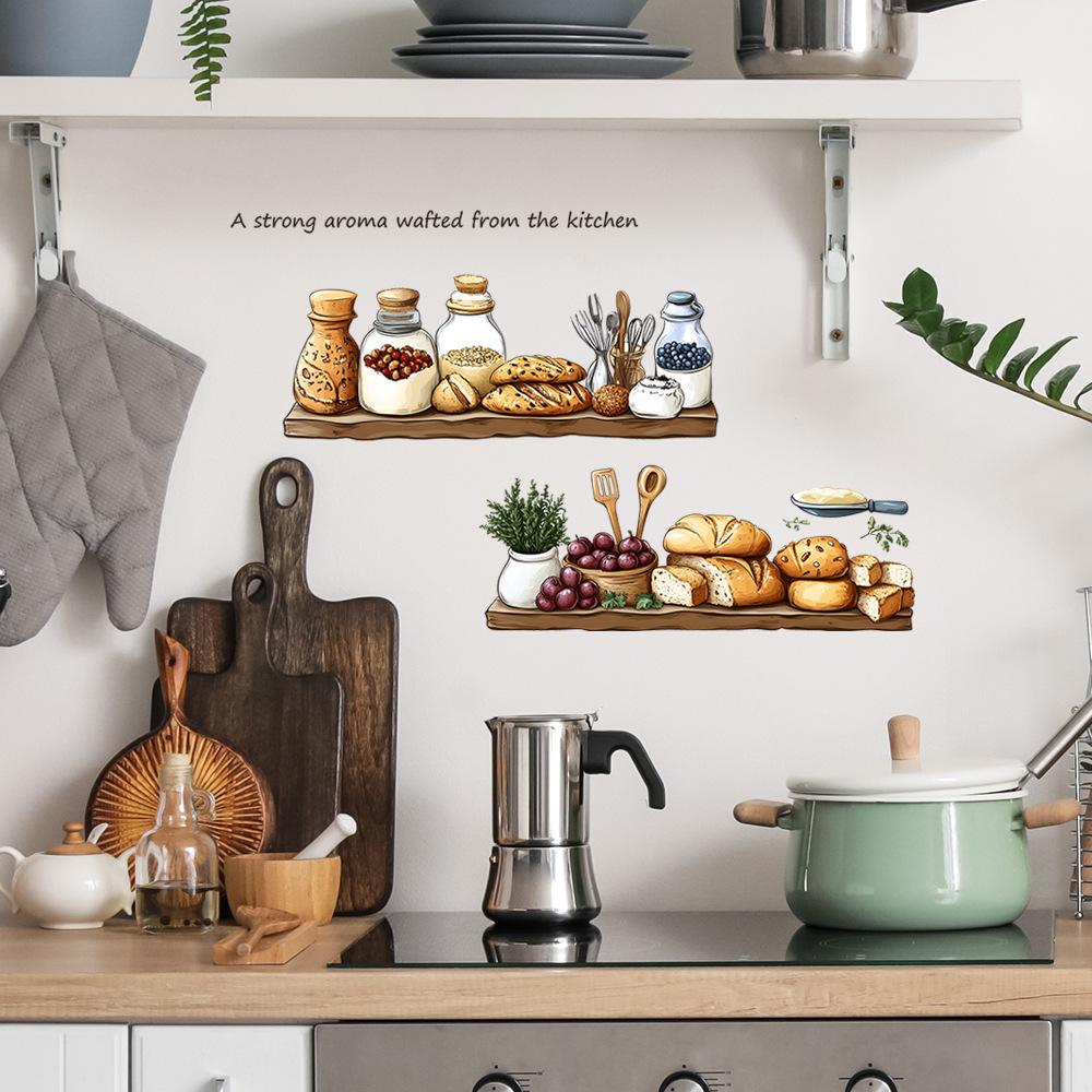 Painted Food Bread Fruit Kitchen Restaurant Home Background Beautification Decoration Wall Stickers