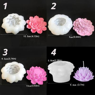 Moules à Bougies en Silicone Fleur pour Fabrication de Résine Époxy Bougie Savon Chocolat Bonbon Gâteau Fondant Moules en Silicone pour Savon
