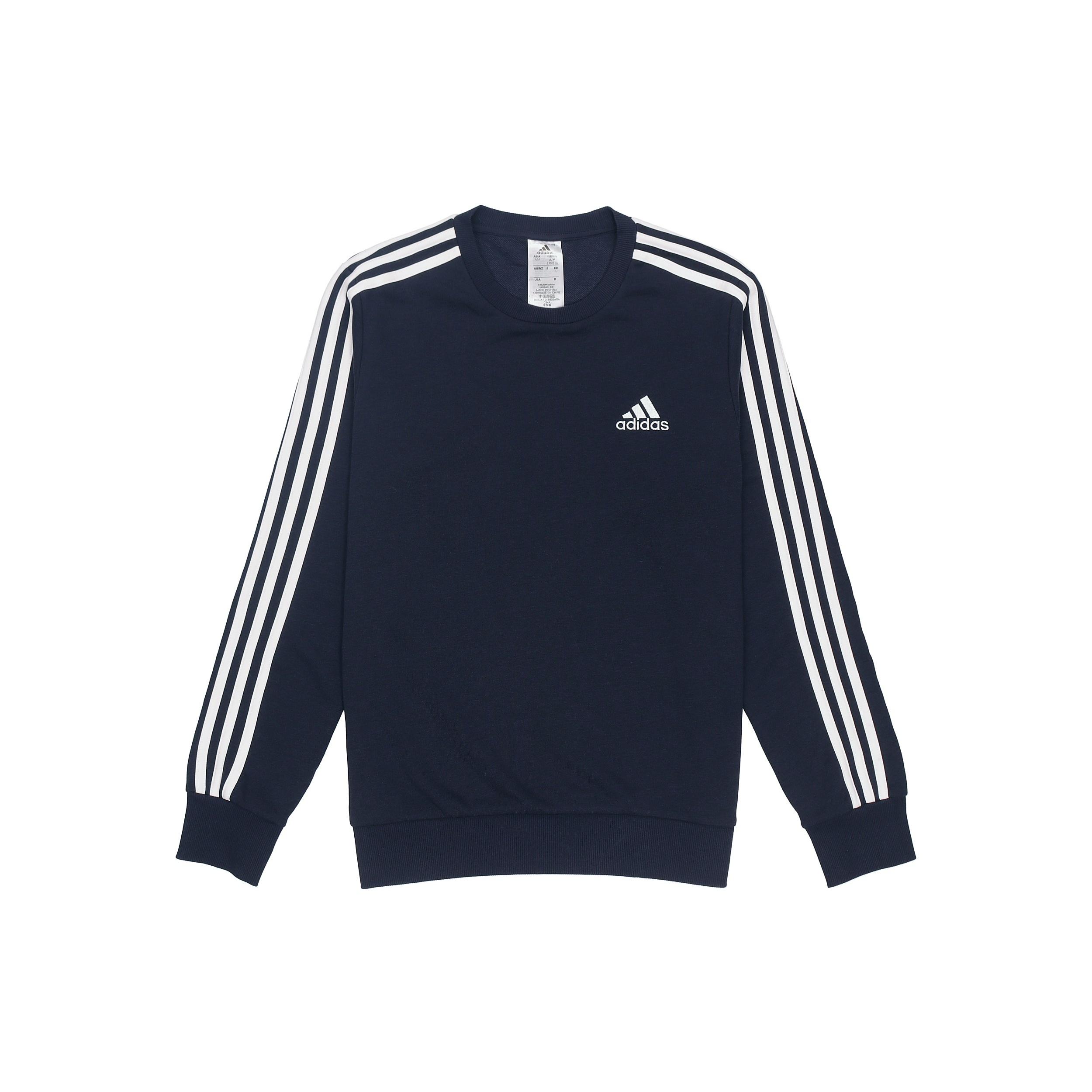 adidas Casual Sports Round Neck Stripe Pullover Dark Blue Men s GK9079 XL