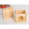Hamster Wooden House Luxury Villa For Small Pets With Natural Wood Finish