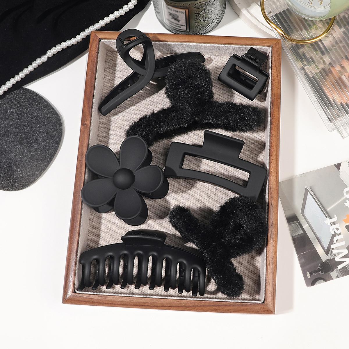 

8 шт. матовых корейских больших заколок для волос для женщин, набор головных уборов, заколки для волос, заколки с цветами, заколки для волос, аксессуары для волос «конский хвост»