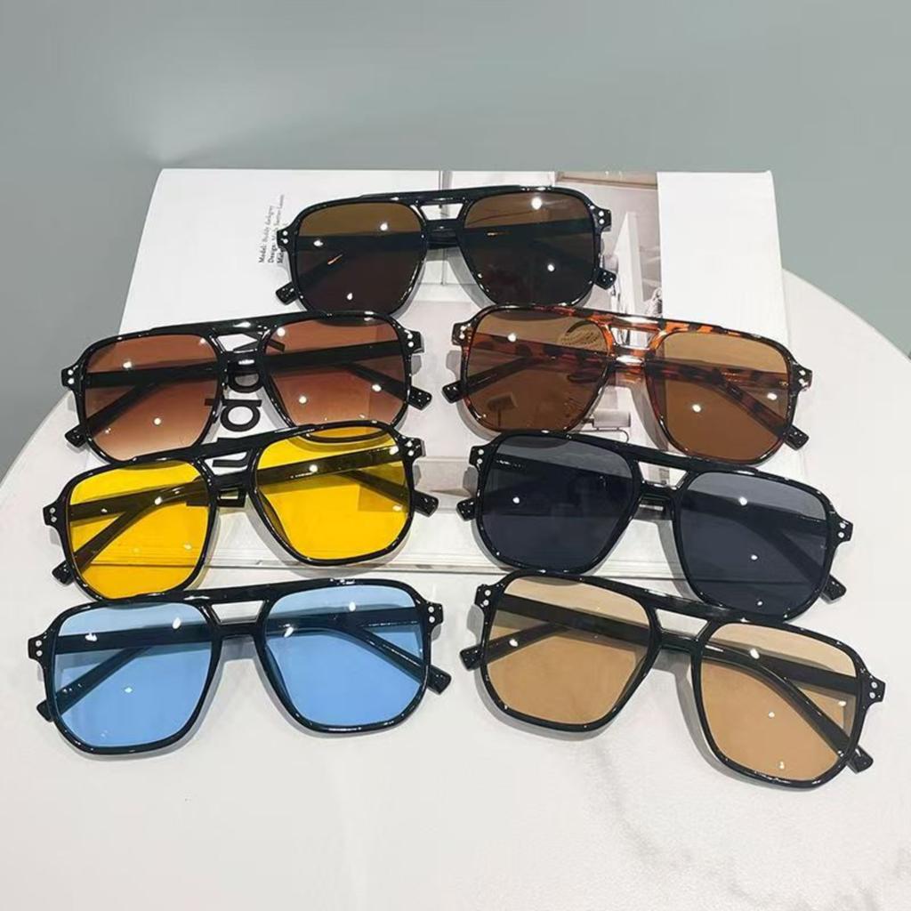 Men's Classic Square Frame Sunglasses Lightweight Durable Plastic Frame UV Protection Polarized Lenses Outdoor Eyewear Accessories