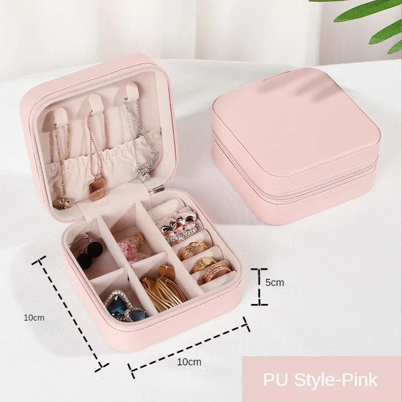 Jewelry Organizer Display Travel Jewelry Case Boxes Portable Jewelry Box Leather Storage Joyeros Organizador De Joyas KTY