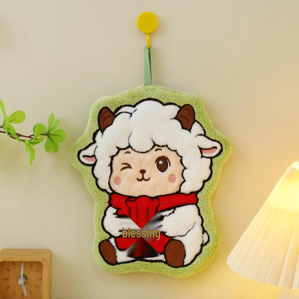 Pleasant Goat Soft & Thick Hand Towel - Absorbent, Odorless, Cute Cartoon Kitchen Decor