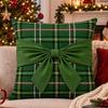 Plaid Christmas Pillow Cover Square Festive Throw Pillow Cover Exquisite Decorative Cushion Pillowslip Christmas-themed