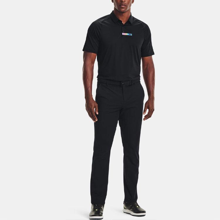 Under Armour Rush Series Performance Slim-Fit Short Sleeve Polo Men Tops Black 1366253-001