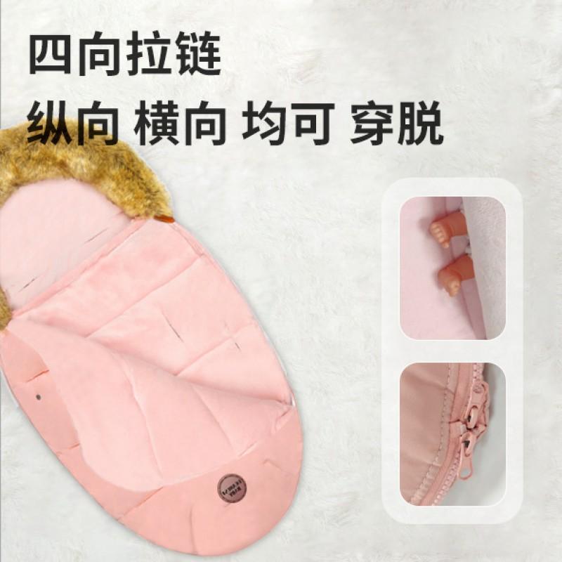 Thickened Baby Sleeping Bag Stroller Winter Warm Cocoon Style Infant Sleep Sack 0-3 Years Coral Fleece