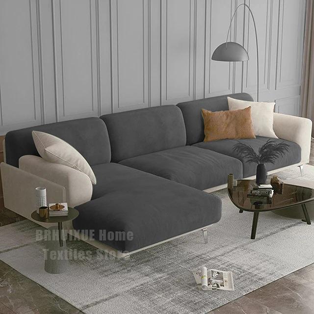 Velvet Plush Sofa Cover Stretch Thicken Sofa Seat Cushion Cover For Living Room Furniture Protector LShape Corner Sofa Slipcover
