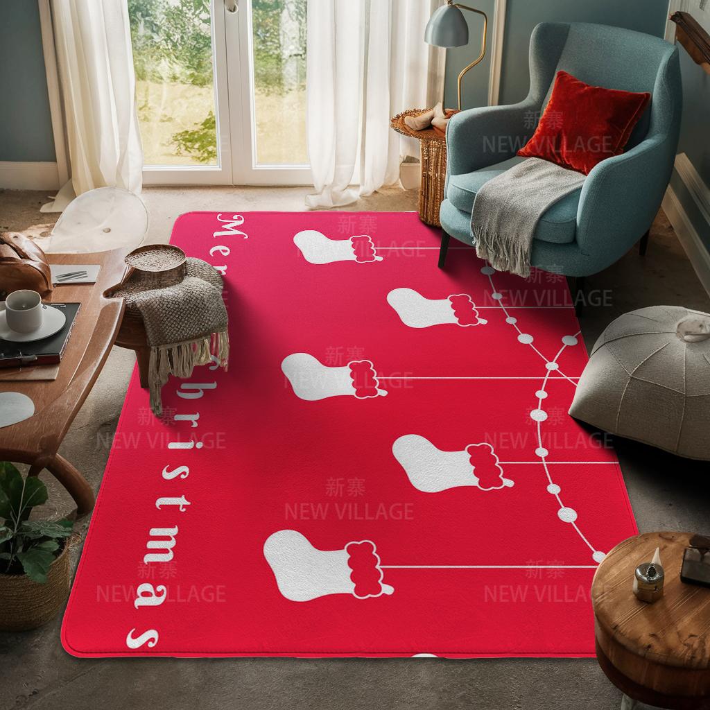 House Entrance Carpet Home Door Mat Living Room Bath Foot Bathroom Non-slip Water Absorption Rugs Bath Merry Christmas Winter