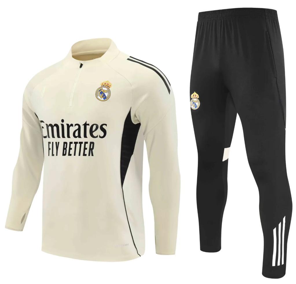 Футбольная тренировочная форма Real Madrid с полумолнией, Barcelona Paris, Inter Milan, Arsenal Miami, Ac Ajax Футбольная форма S