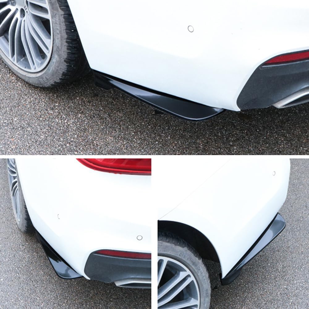 2PCS Universal Rear Diffuser Car Spoiler, Rear Bumper Lip Canard Diffuser Body Spoilers Black Lip Side Skirt Spoiler Splitter Wrap Angle Protector