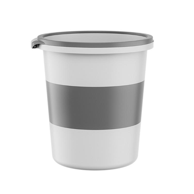 

Bathroom Trash Can,Bathroom Garbage Can,Plastic Trash Bin Round Waste Basket for Bathroom,Bedroom,Office,Kitchen,Room білий/сірий колір