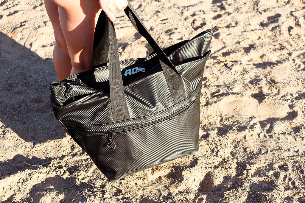 [Official 5-Year Warranty] AO Coolers Carbon Tote Bag, Black, Perfect for Fishing, Beach, Travel, and Picnics, Durable, 5-Year Warranty (Official