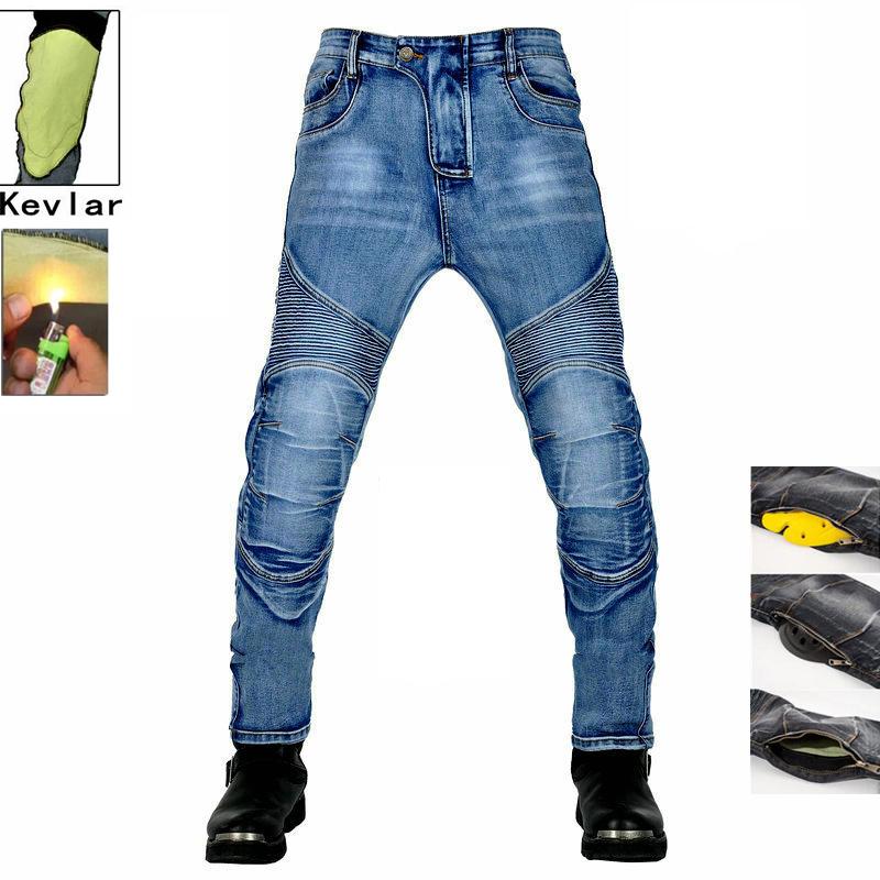 Men Motorcycle Pants Larger Area Aramid Motorcycle Jeans Protective Gear Riding Touring Motorbike Knee Kevlar Trousers Motocross XS