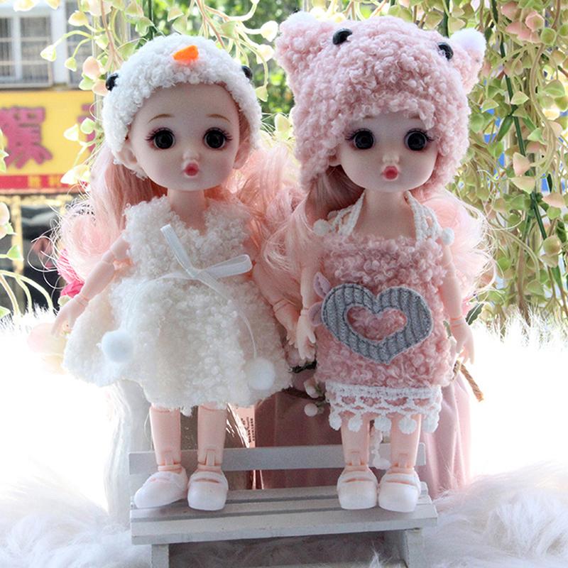 New 16 Cm Mini Confused Doll With 13 Movable Joint 3D Big Eyes For Girls Diy Dress Up