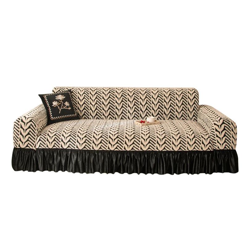 High End Skirted Sofa Cover for Winter  New Elastic Sofa Cover  All Inclusive Universal Cover  Anti Cat Scratch Protective Cover