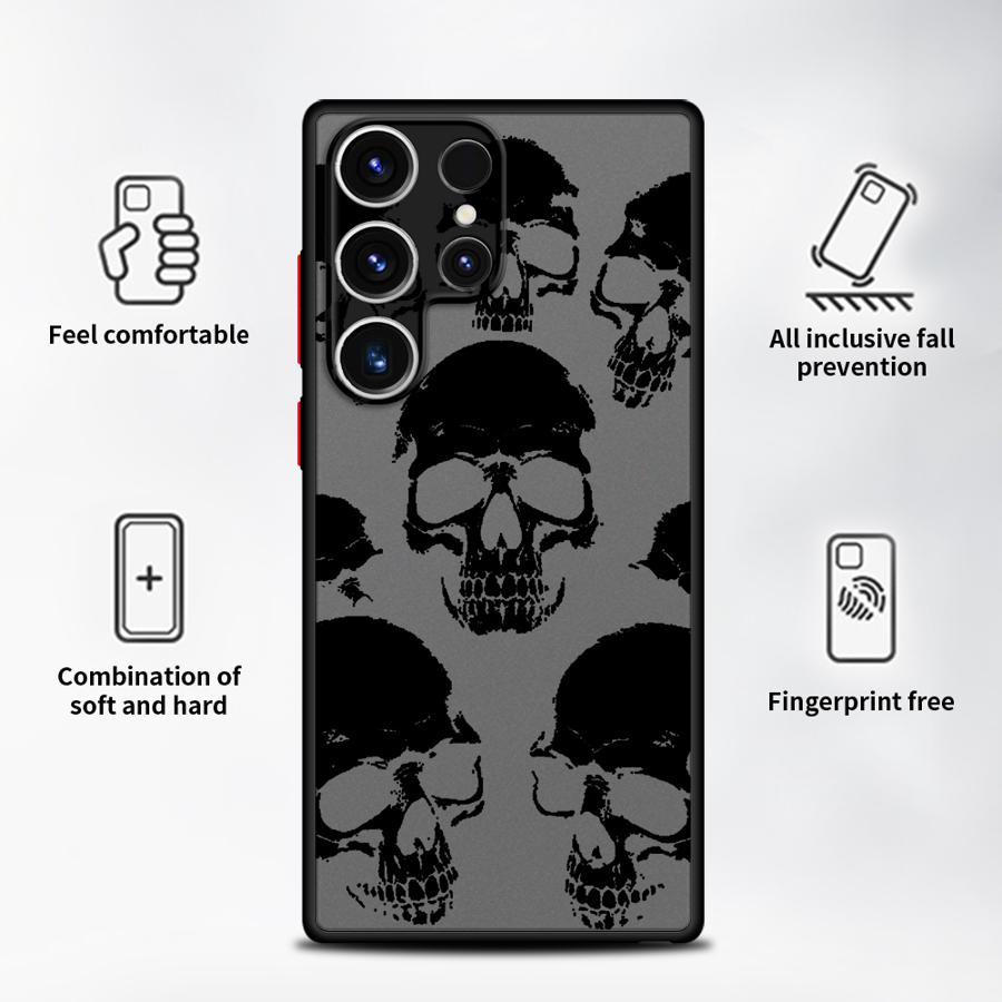 Skeleton Skull Funda Back Phone Cover Case for Samsung Galaxy S20 FE S24 Plus S25 Ultra S26 S23 FE Note 20 Ultra 10+ S21 S22