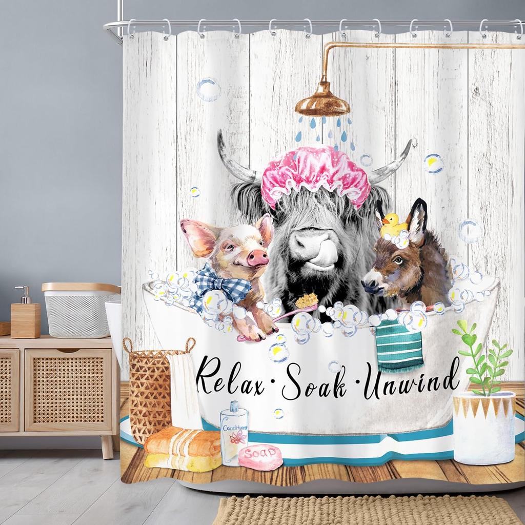 Funny Dachshund Dogs Shower Curtain Kids Boys Inspirational Motivational Quotes Shower Curtain Bathroom Set Cute Animal Puppy